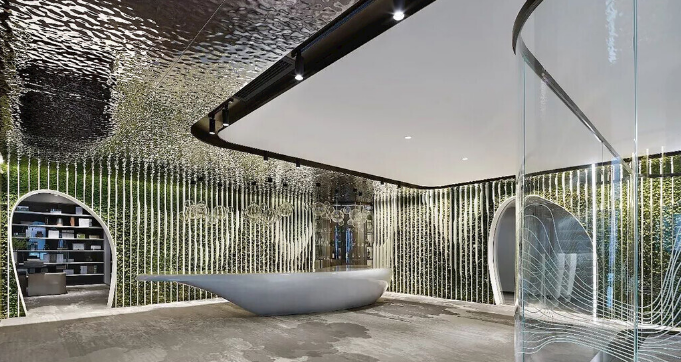 辦公室裝修設(shè)計(jì):自然元素圖案瓷磚打造綠色生態(tài)辦公室